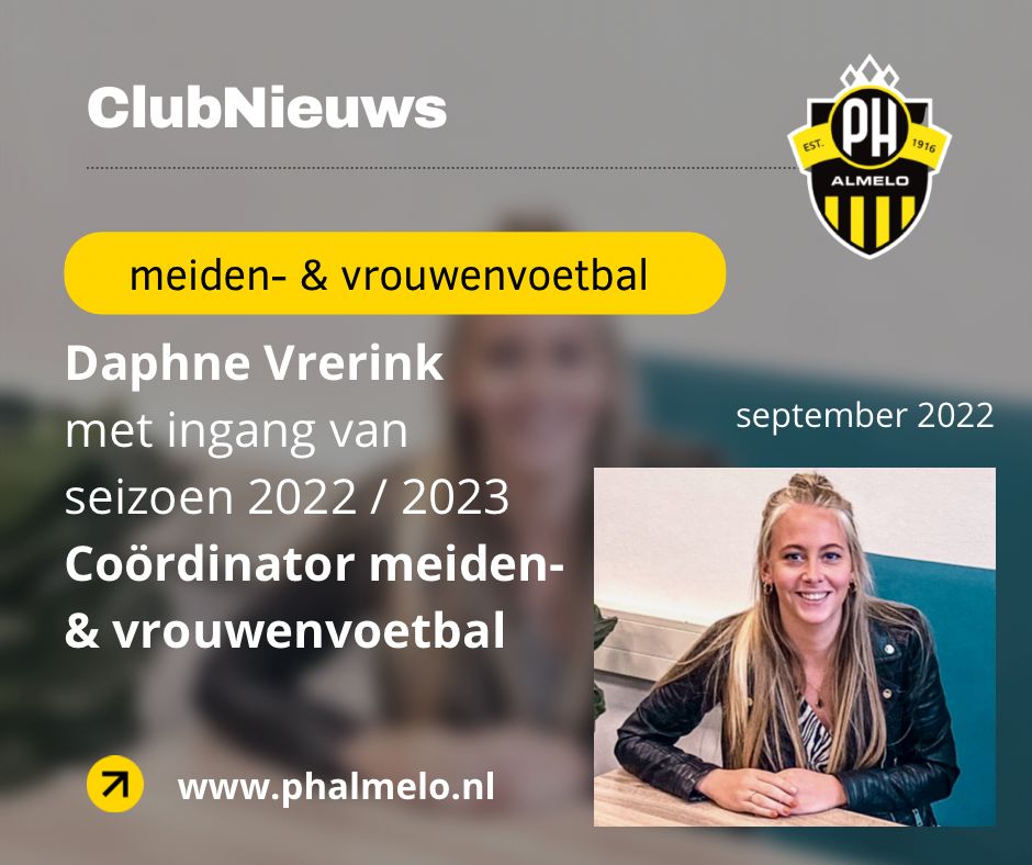 Daphne Vrerink Coordinator Meiden- En Vrouwenvoetbal